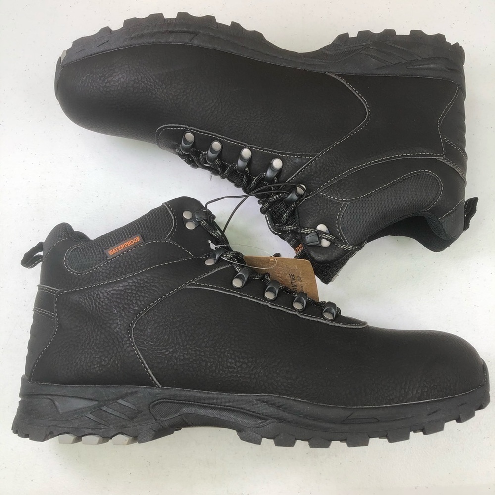 Weatherproof Jason Black Lace Up Hiking Boots - Picture 2 of 9